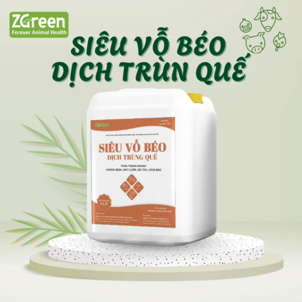 Siêu Vỗ Béo Dịch Trùn Quế ZGreen Can Siêu Vỗ Béo Dịch Trùn Quế 5 lít của ZGreen dùng cho heo