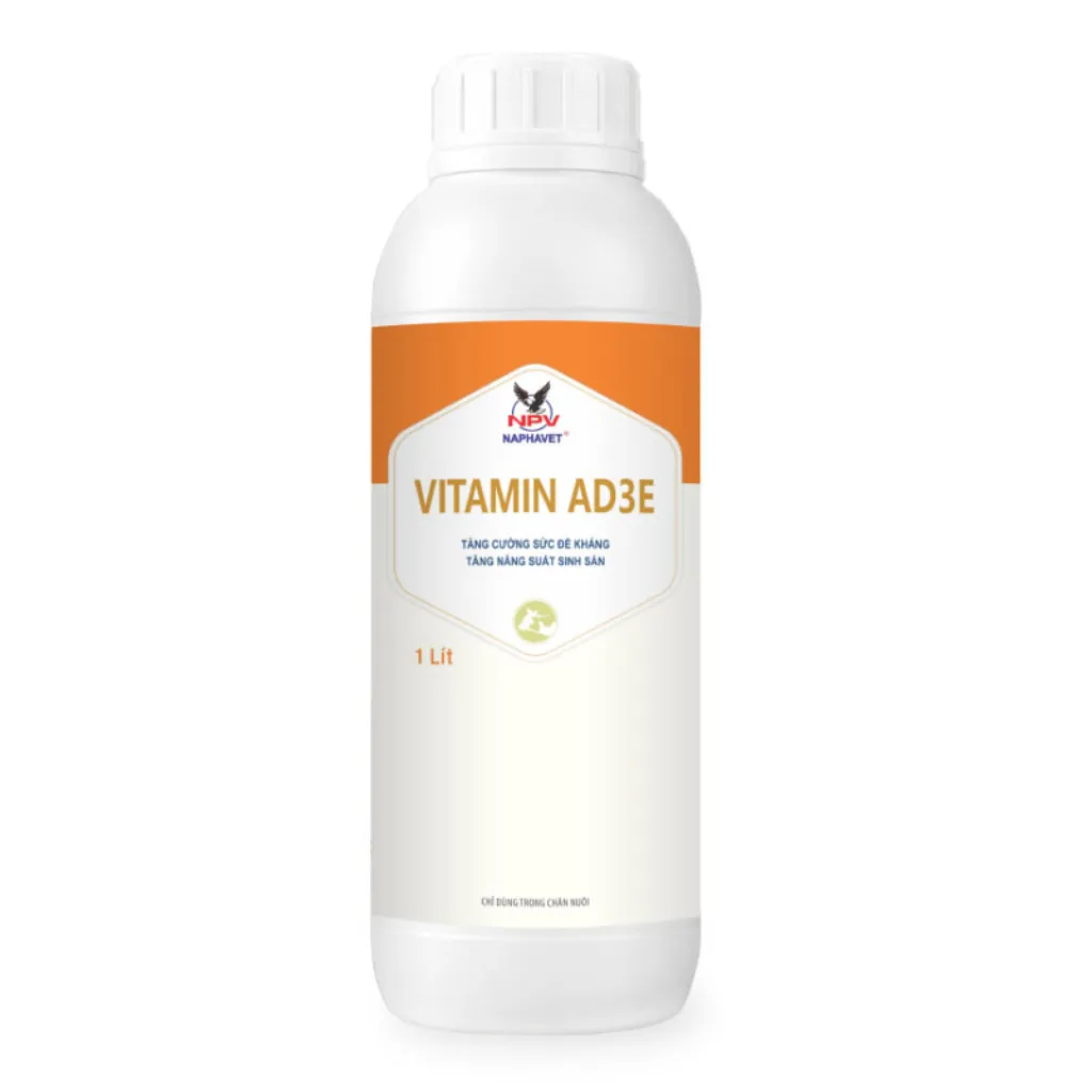 Vitamin AD3E Naphavet Chai Vitamin AD3E 1 lít của Naphavet dùng cho heo