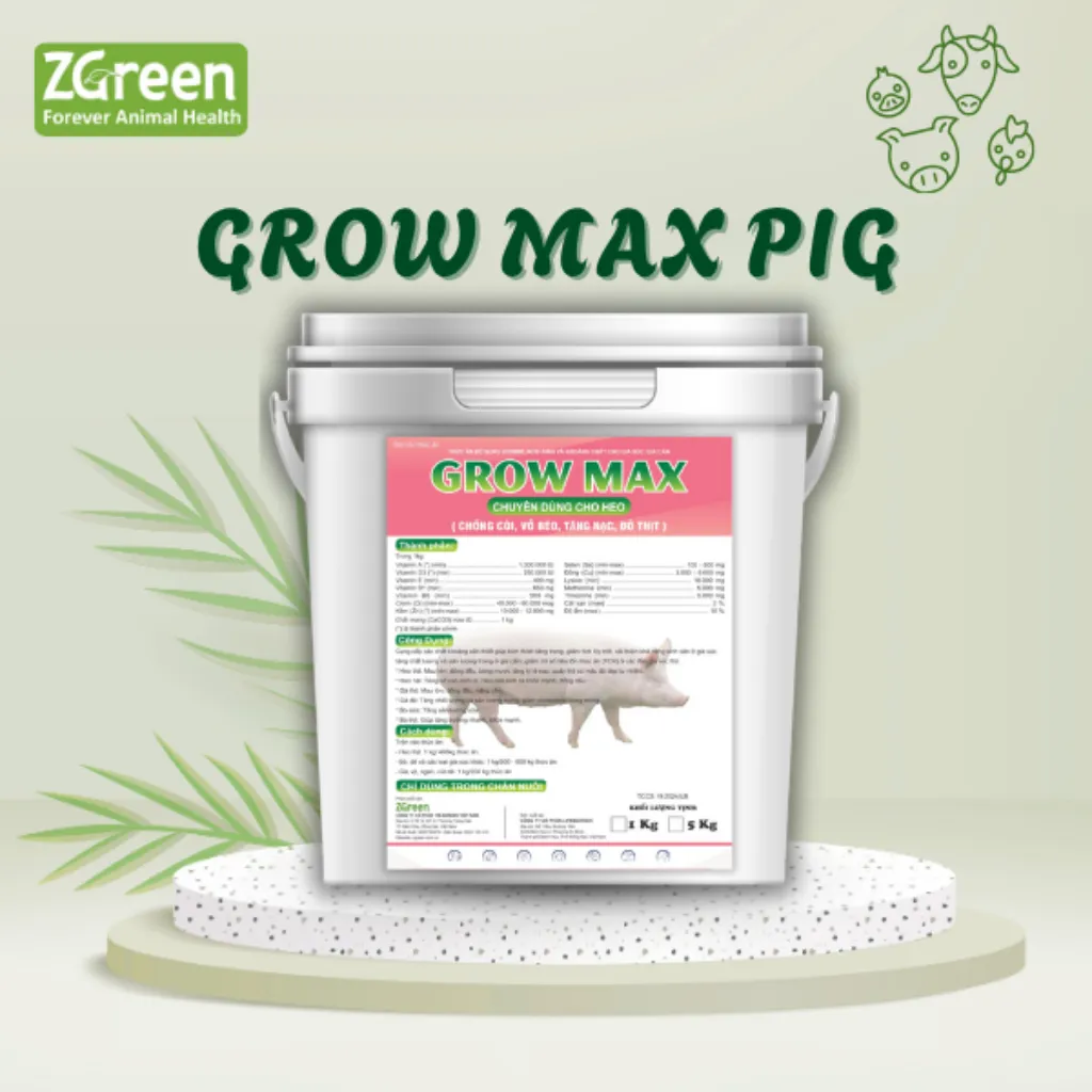 Grow Max Pig ZGreen Xô Grow Max Pig 5kg của ZGreen chuyên dùng cho heo